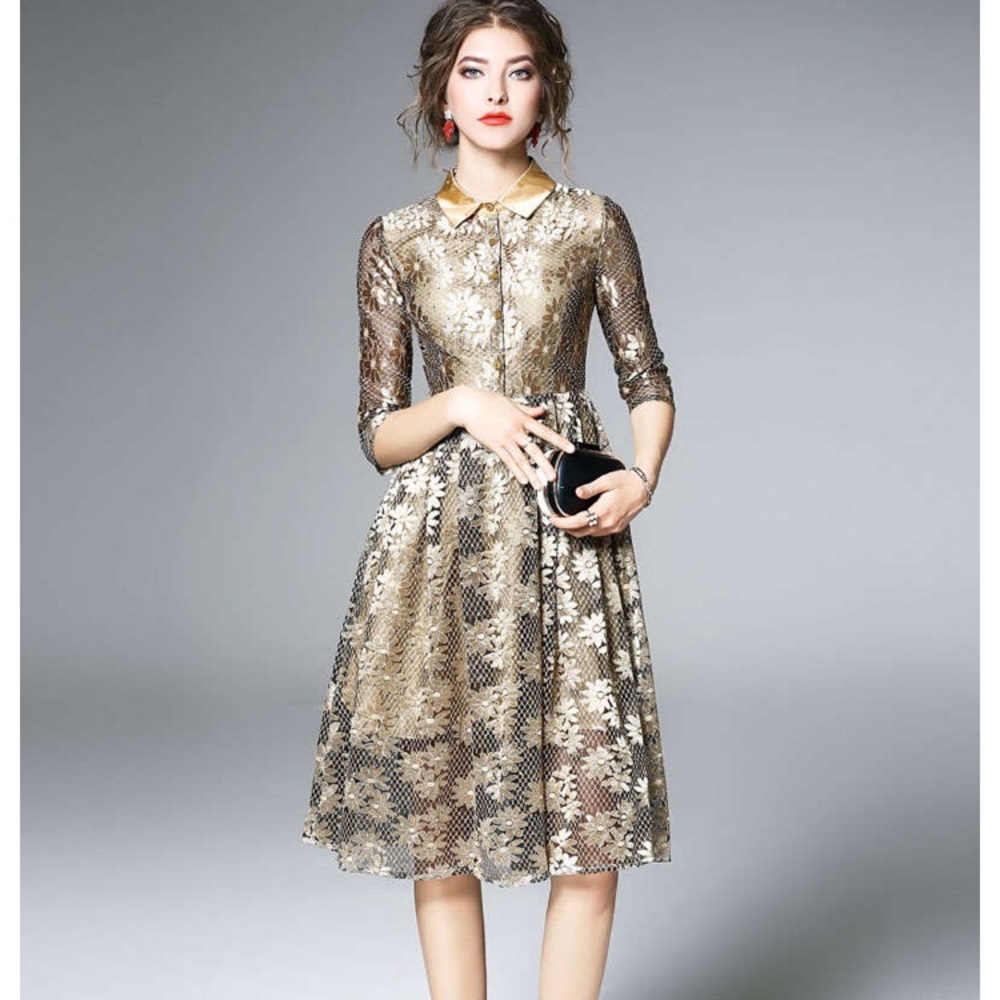 NWOT Gold Party Dress